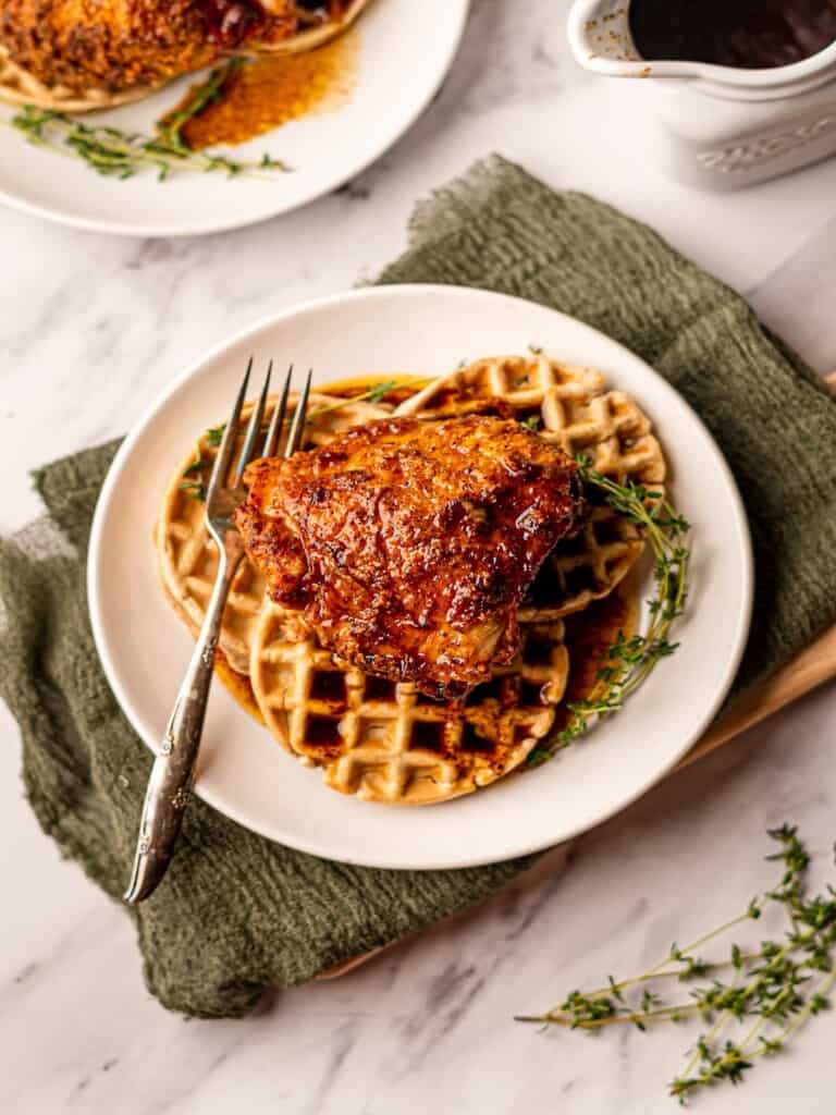Air Fryer NashvilleStyle Hot Chicken and Waffles Real Food with Sarah
