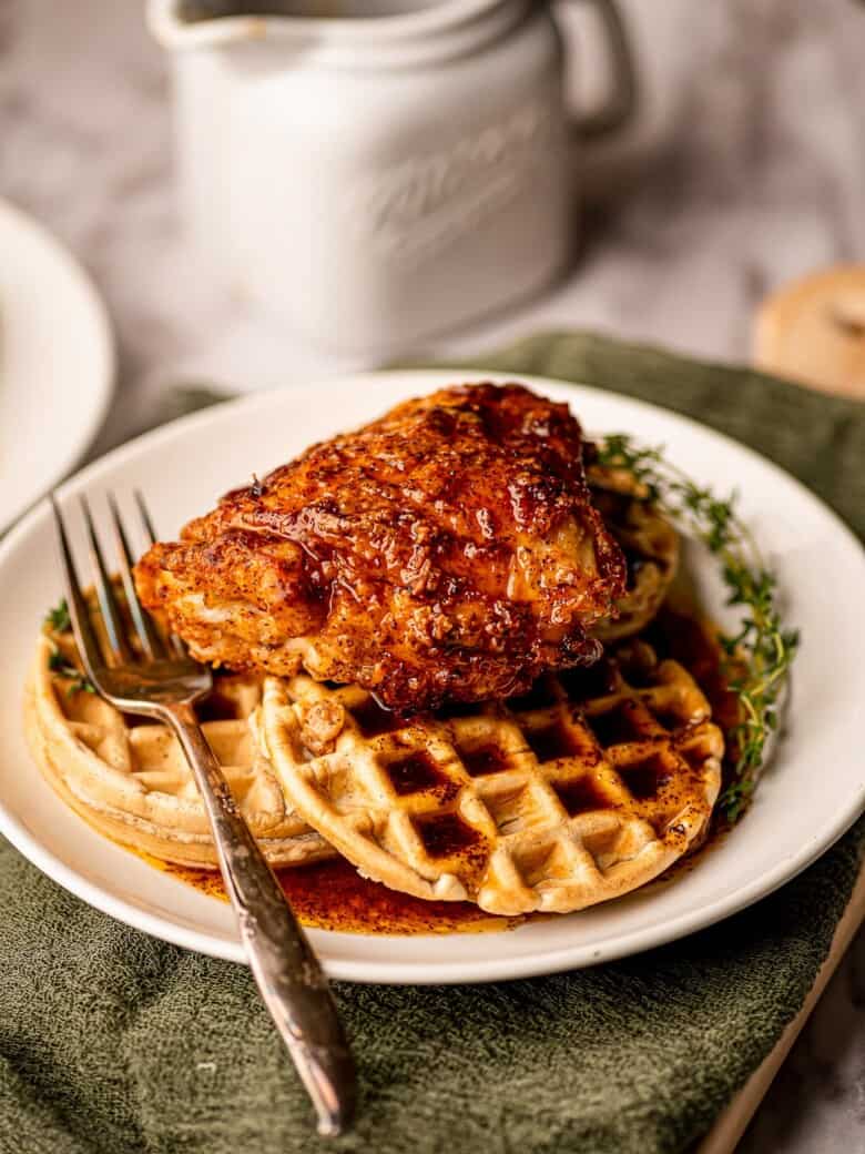 Air Fryer NashvilleStyle Hot Chicken and Waffles Real Food with Sarah