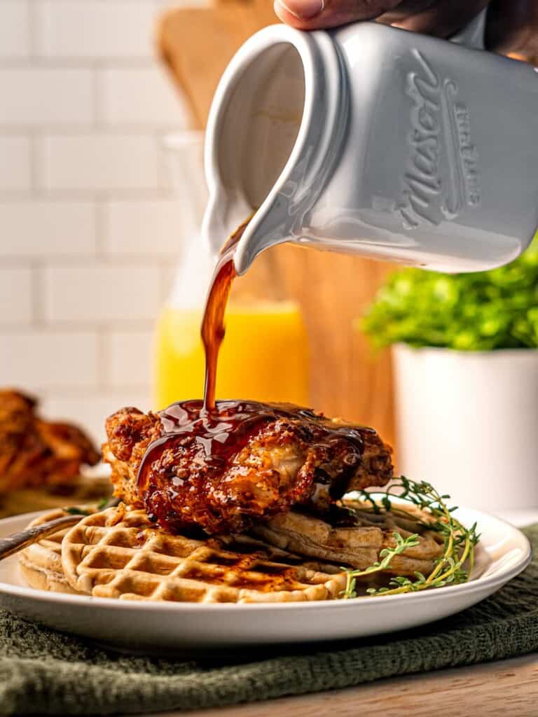 Air Fryer NashvilleStyle Hot Chicken and Waffles Real Food with Sarah