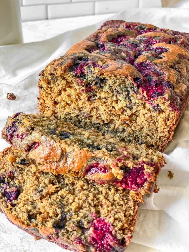 Oat Flour Peanut Butter and Jelly Banana Bread Real Food with Sarah