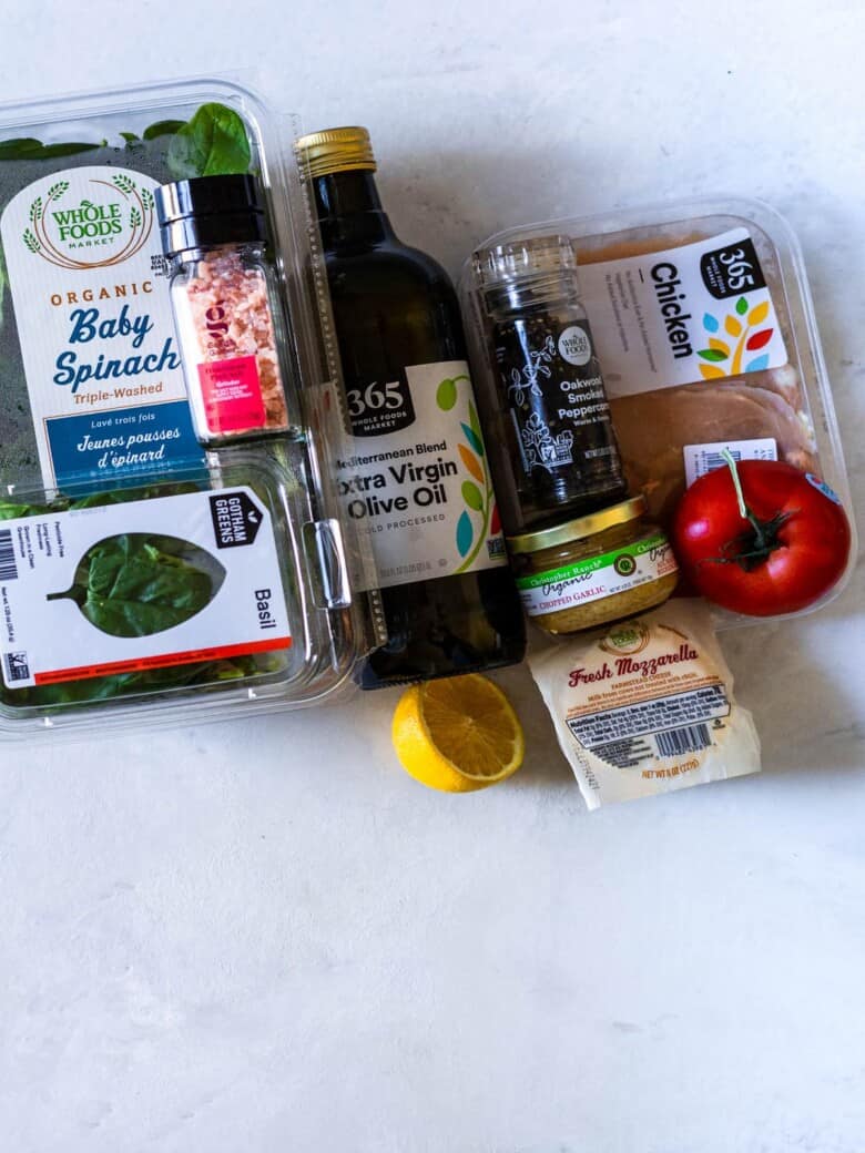 ingredients need to make air fried caprese chicken breasts with pesto
