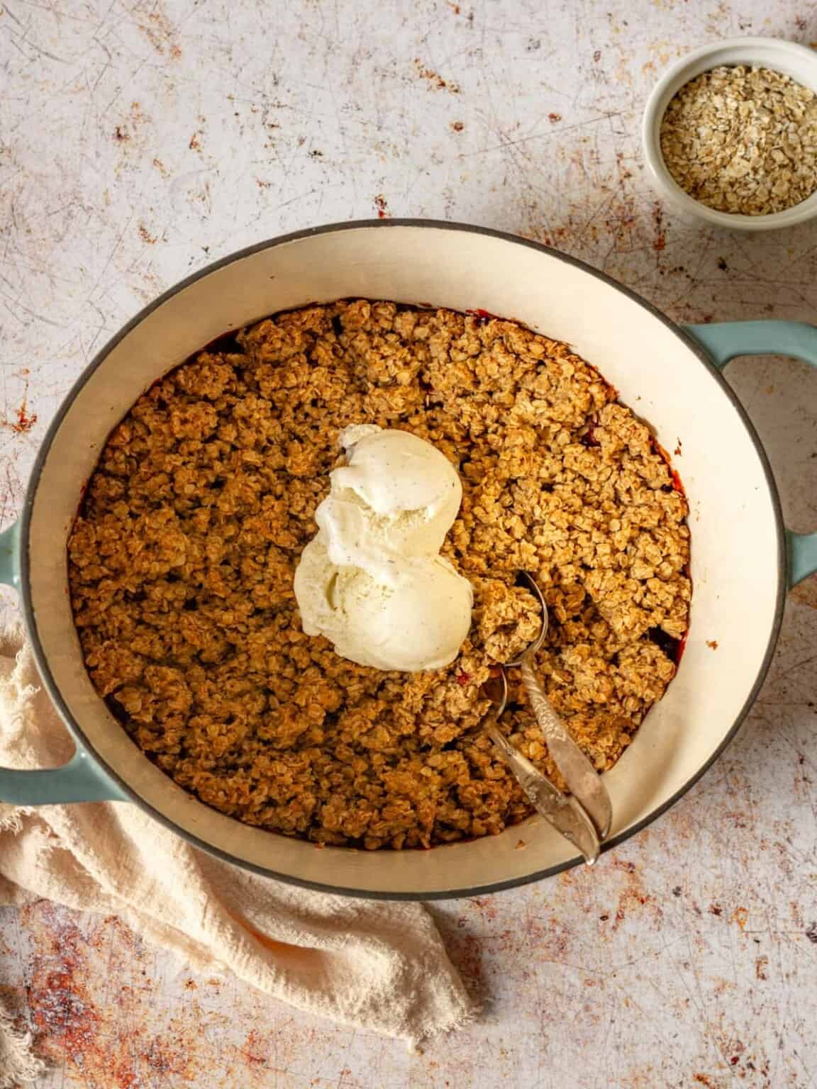 Dutch Oven Apple Crisp with Cranberries Real Food with Sarah