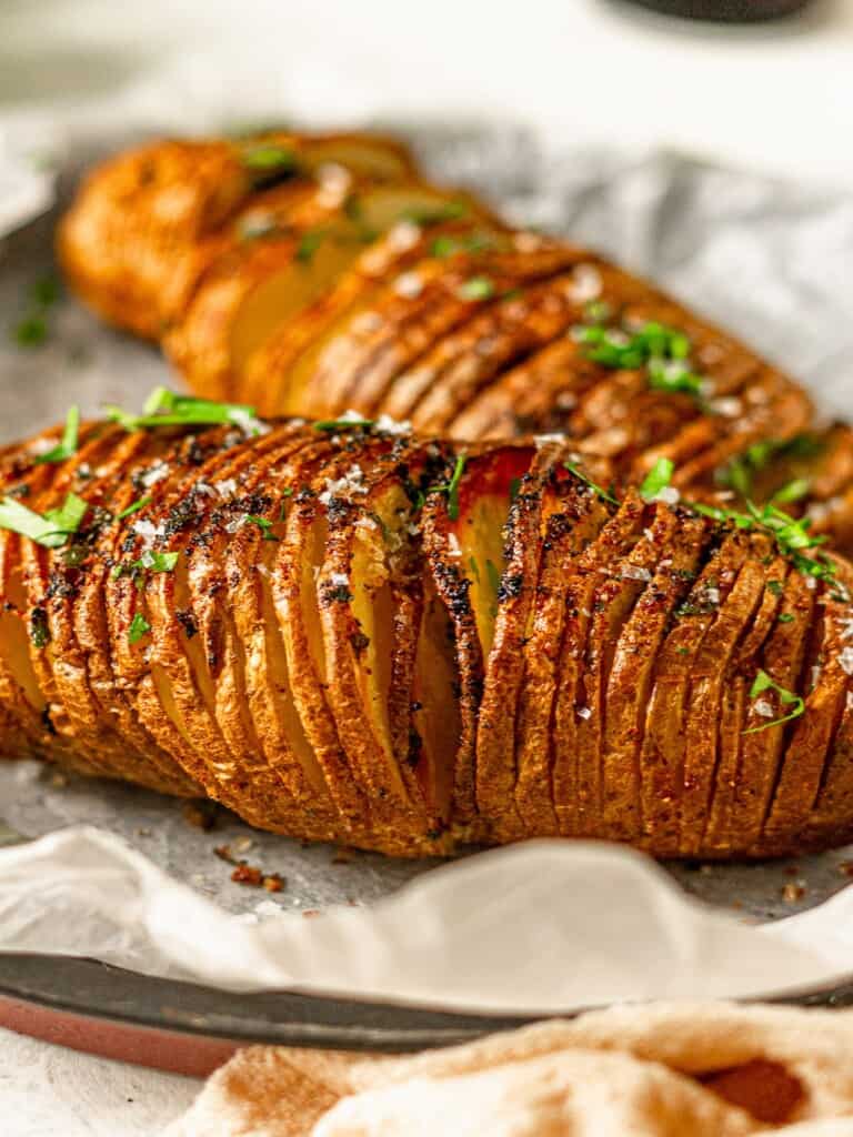Air Fryer Hasselback Potatoes Real Food with Sarah