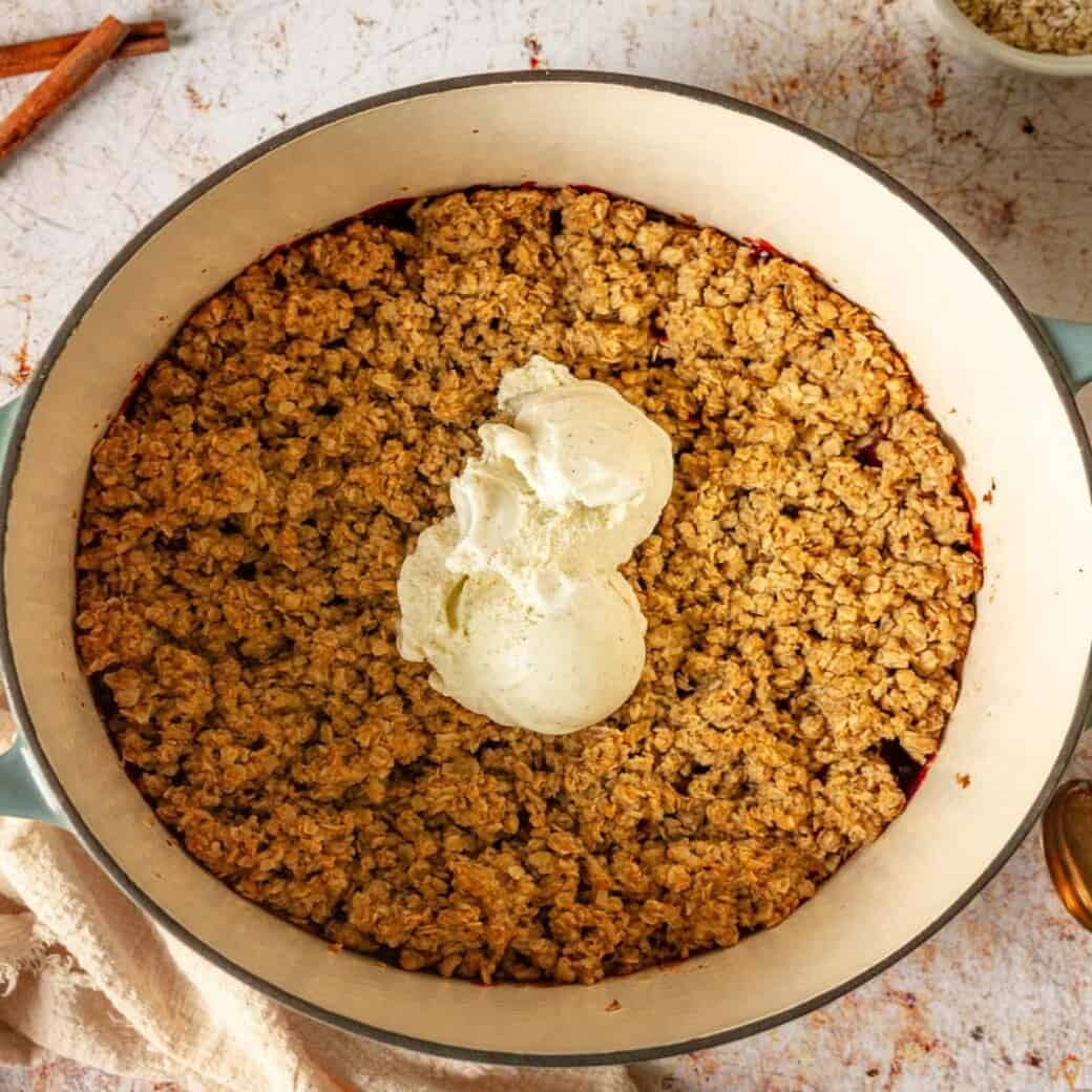 Dutch Oven Apple Crisp with Cranberries Real Food with Sarah