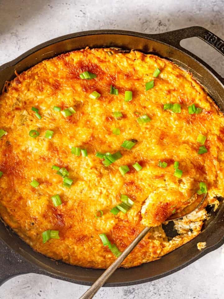 Cast Iron Buffalo Chicken Dip (No Ranch) Real Food with Sarah