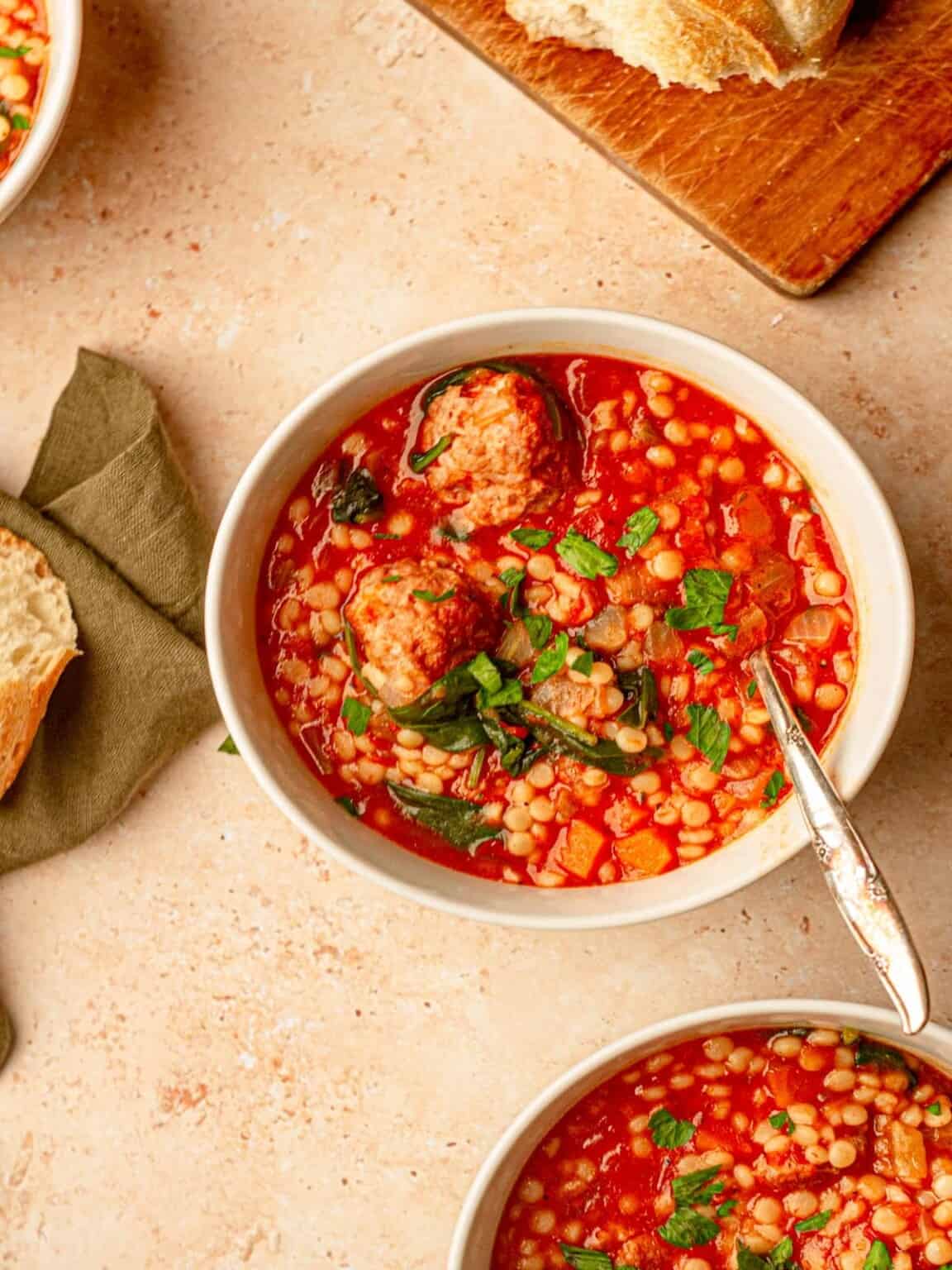 Easy Meatball and Couscous Soup Recipe Real Food with Sarah