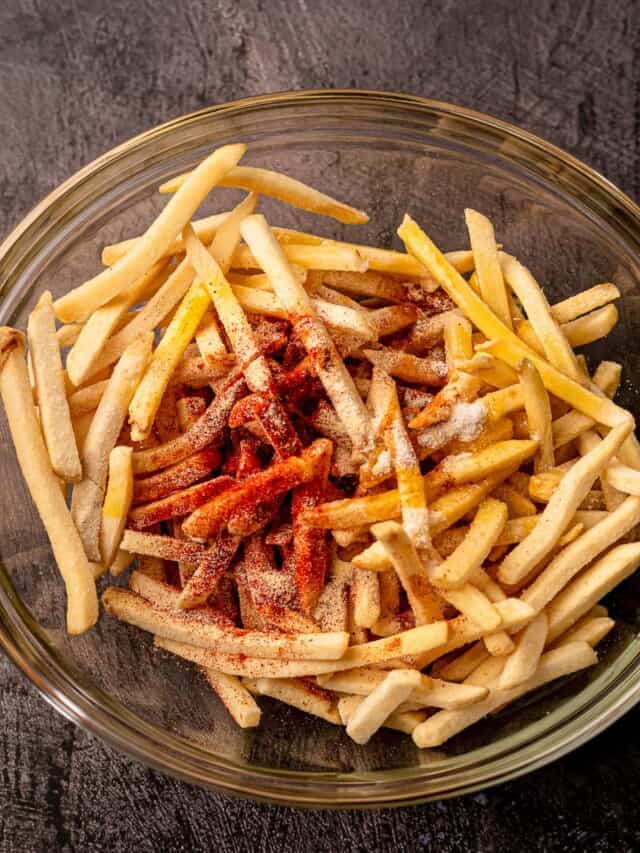 Air Fryer Frozen Shoestring Fries (Seasoned French Fries) Real Food