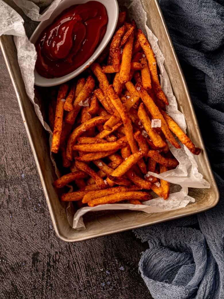 Air Fryer Frozen Shoestring Fries (Seasoned French Fries) Real Food