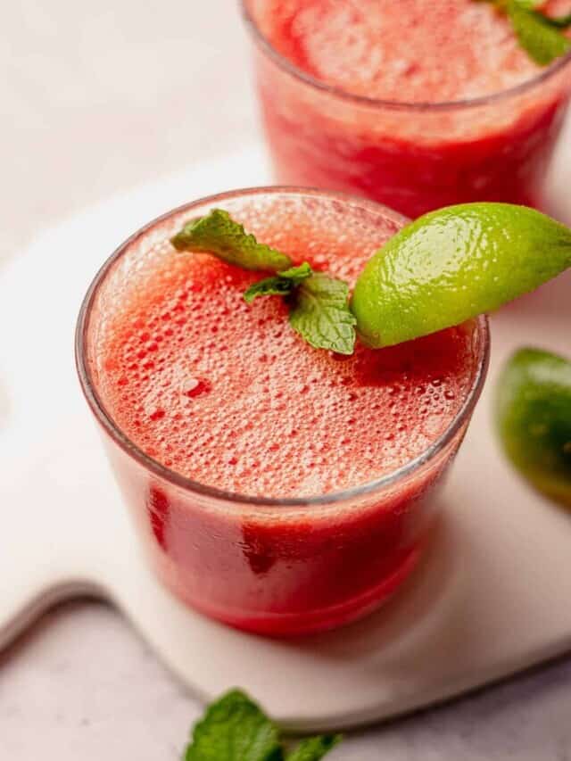 Frozen Strawberry Moscow Mule with Mint Story