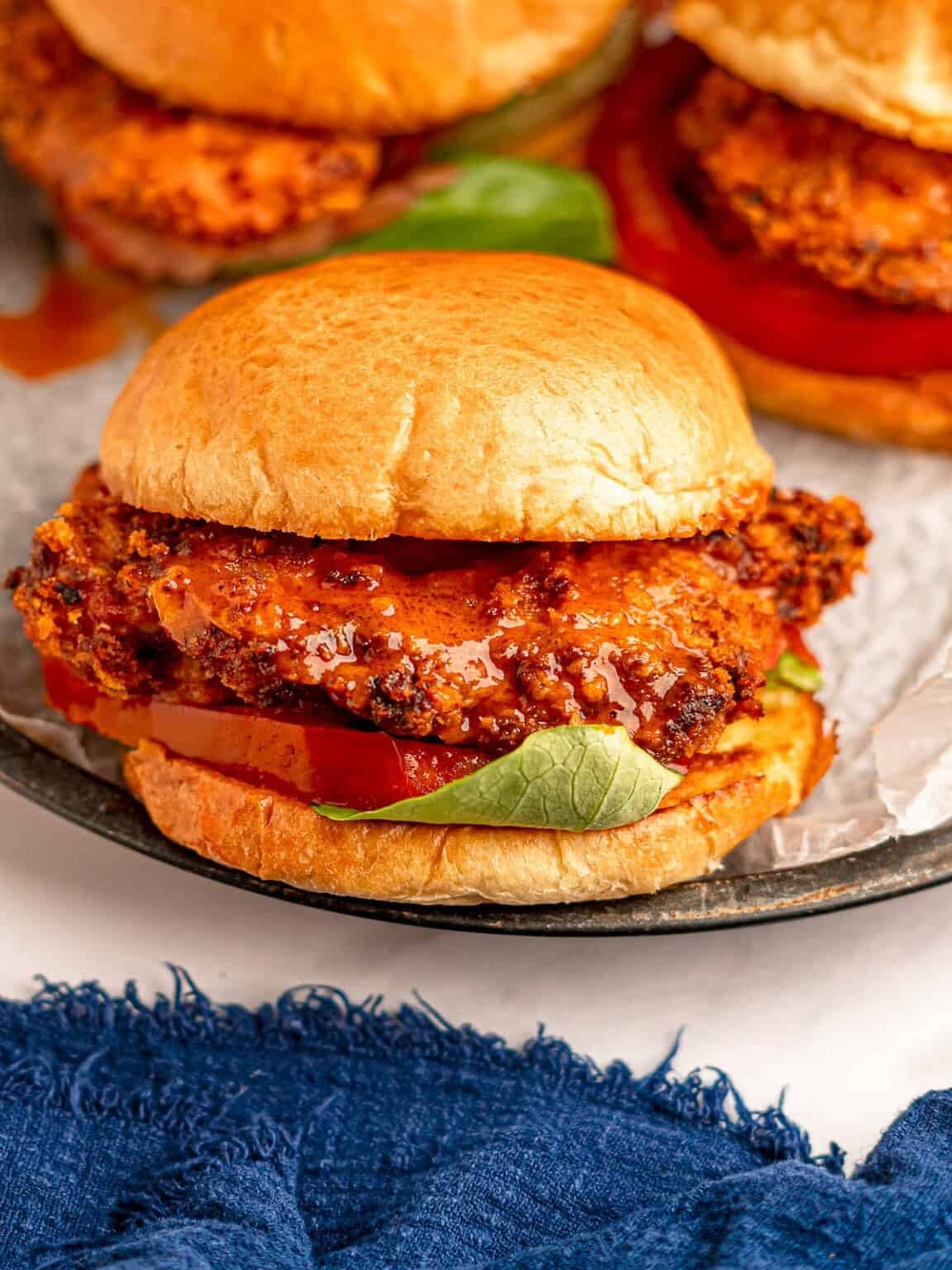 Air Fryer Crispy Buffalo Chicken Sandwiches Real Food with Sarah