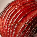Spiral ham with a glaze.
