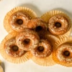 Donuts on muffin liners.
