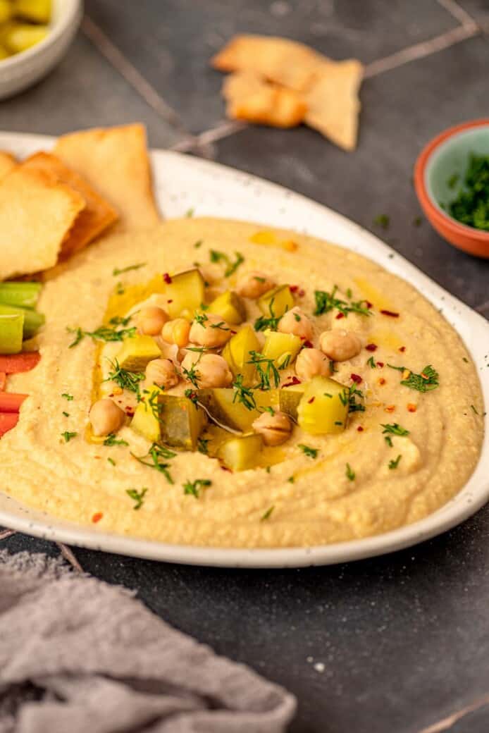 Dill Pickle Hummus Real Food with Sarah