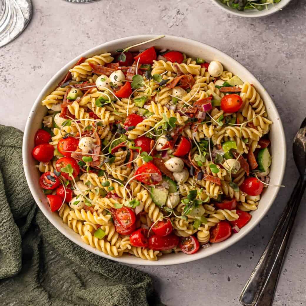 Rotini Pasta Salad with Pepperoni Real Food with Sarah