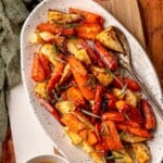 Rosemary garnished potatoes and carots.