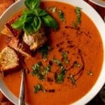 A bowl of roasted tomato soup.