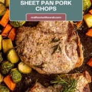 Sheet pan pork chops pin.