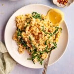 Ricotta pasta with arugula.