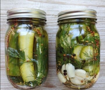 Pickles in jars.