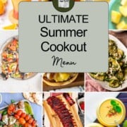 Summer cookout menu collage.