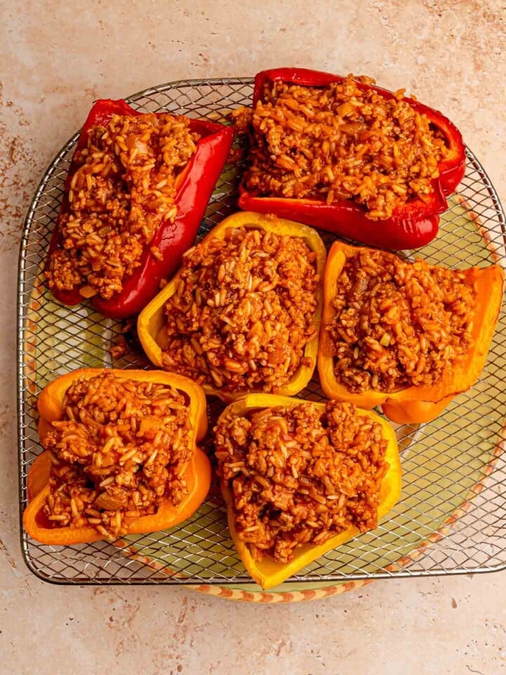 Peppers stuffed with rice filling.