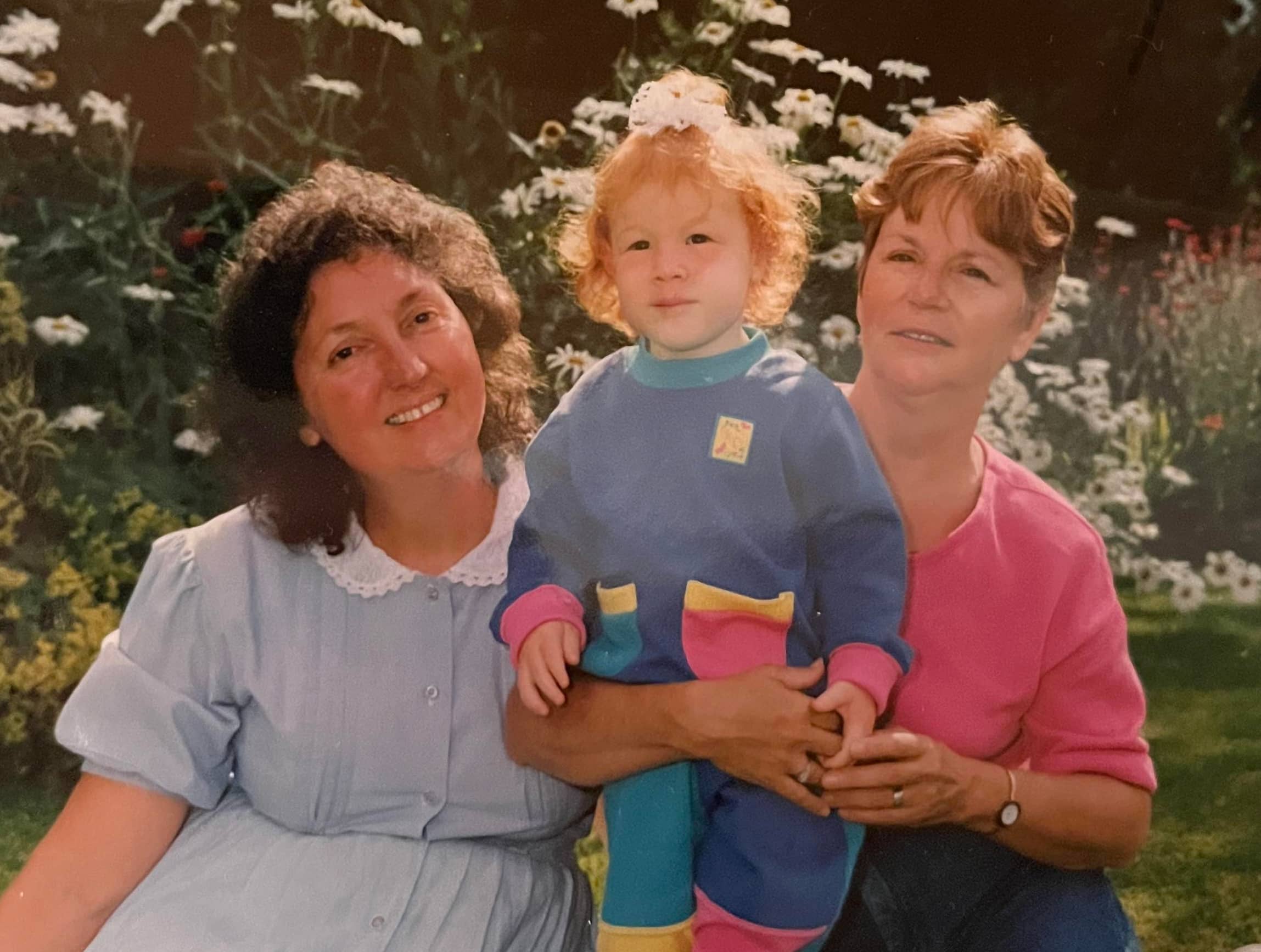Sarah with her grandmothers.