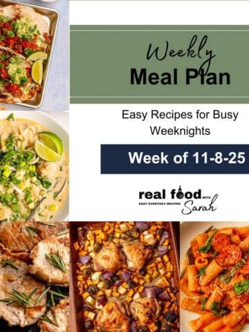 Weekly meal plan collage for 11-8-25.