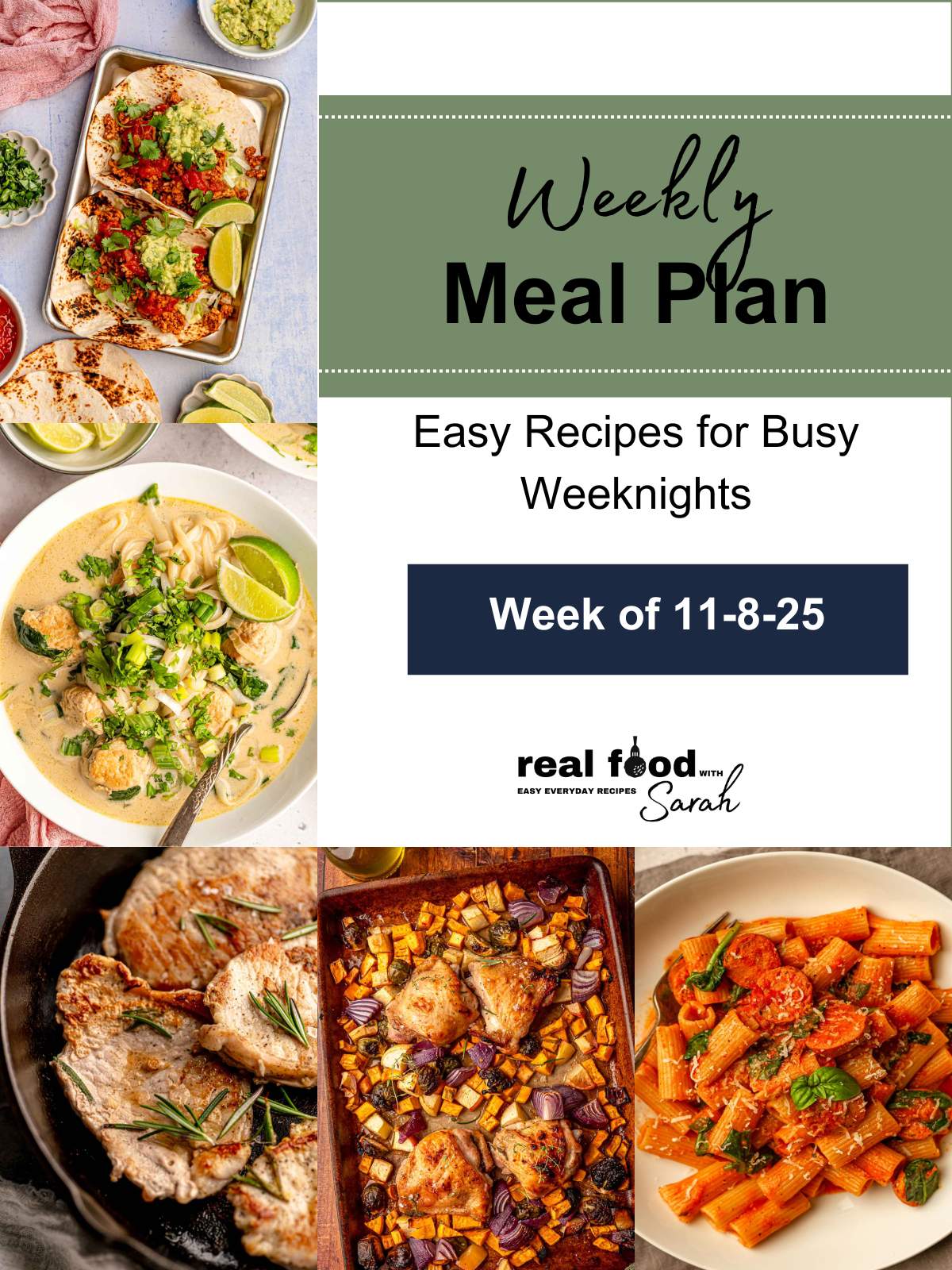 Meal plan photos for week of 11-8-2025.