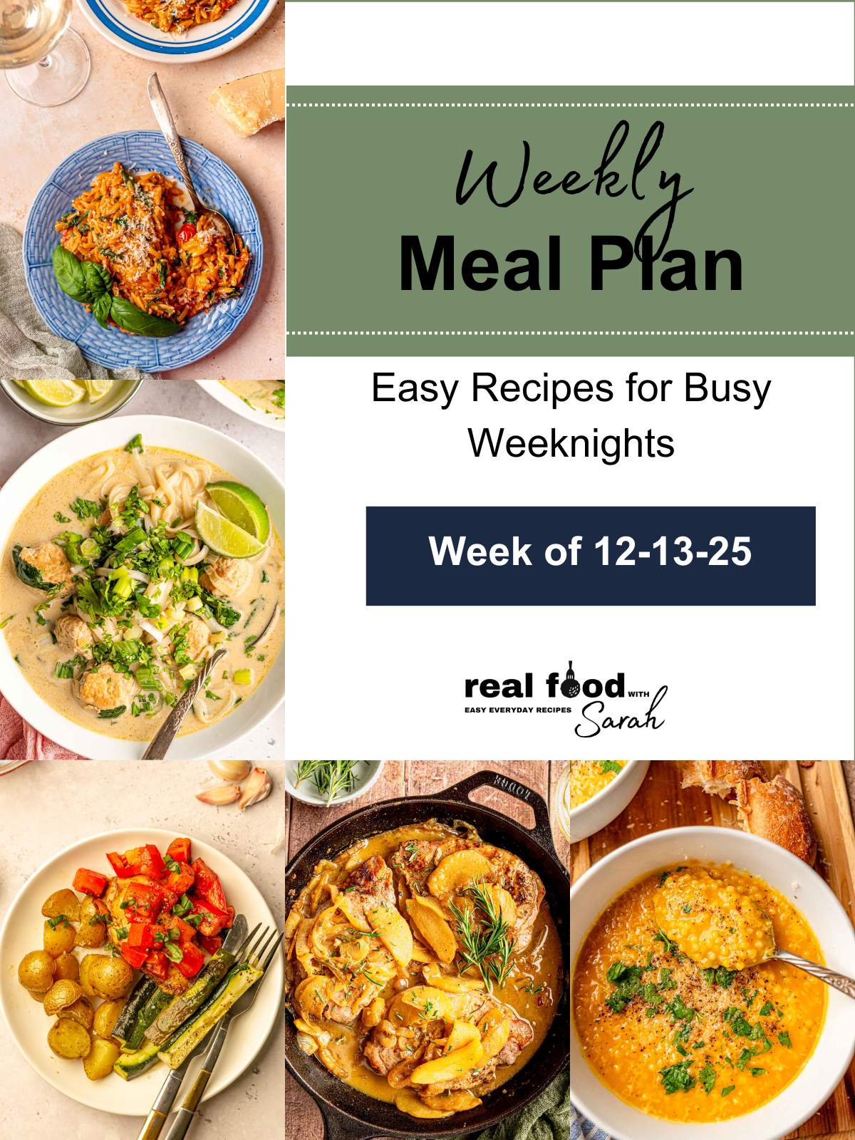 Meal plan collage for 12-13-25.