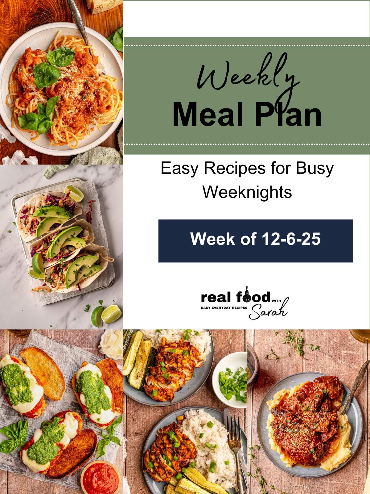 Meal plan collage week of 12-6-25.