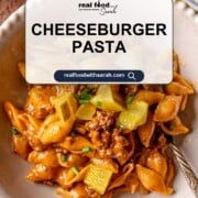 Cheeseburger pasta pin.