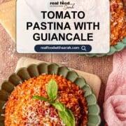 Tomato pastina with guiancale pin.